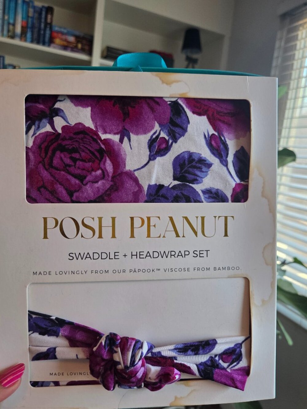 Posh peanut swaddle and headwrap set